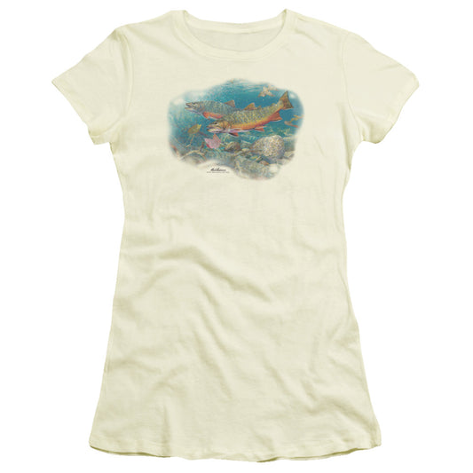 Wildlife - Easy Pickings Trout - Short Sleeve Junior Sheer - Cream T-shirt