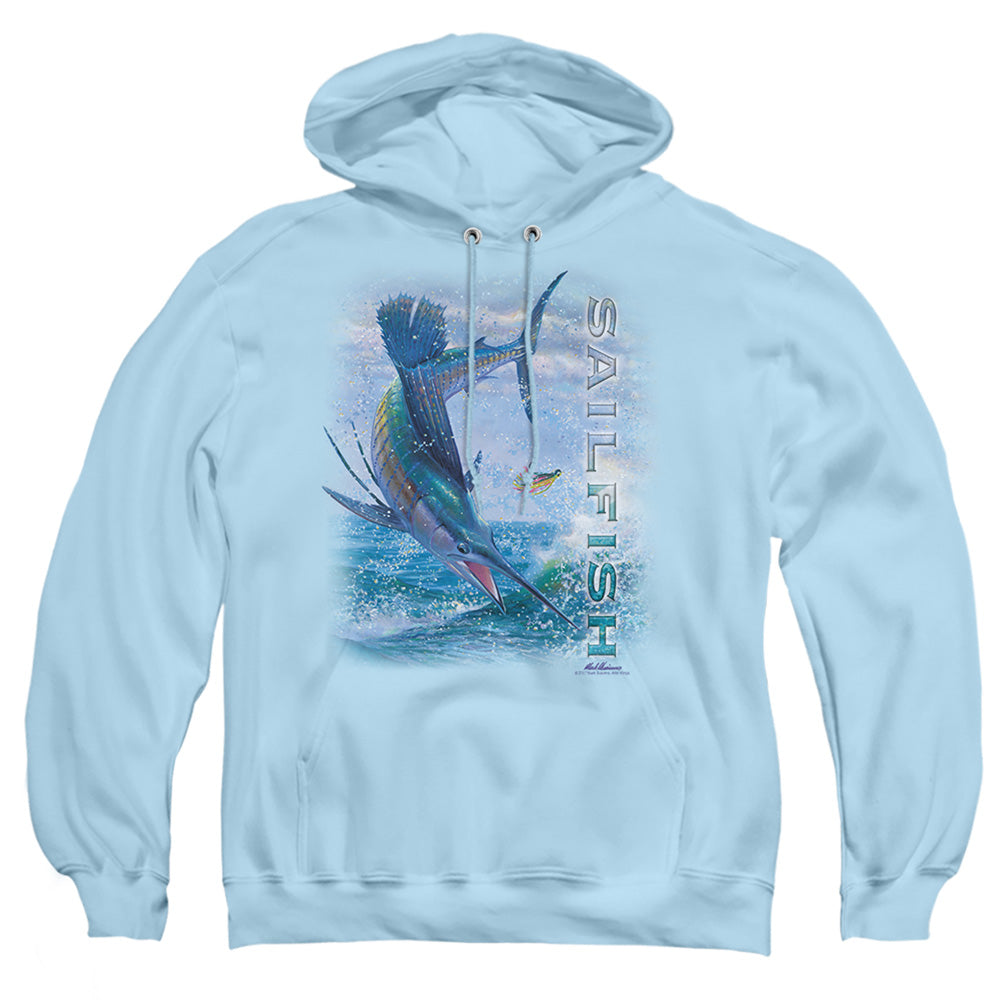 Wildlife - Leaping Sailfish - Adult Pull-over Hoodie - Light Blue