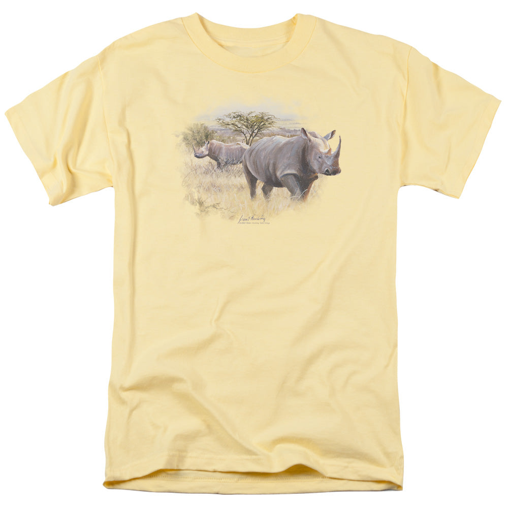 Wildlife - Rhino - Short Sleeve Adult 18/1 - Banana T-shirt