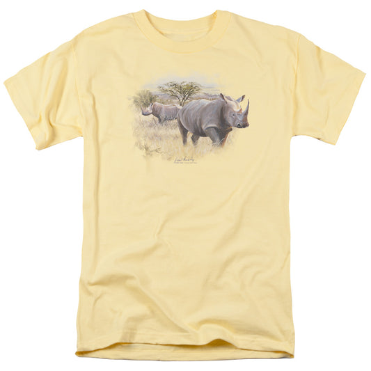 Wildlife - Rhino - Short Sleeve Adult 18/1 - Banana T-shirt
