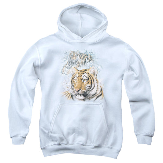 Wildlife - Tigers - Youth Pull-over Hoodie - White