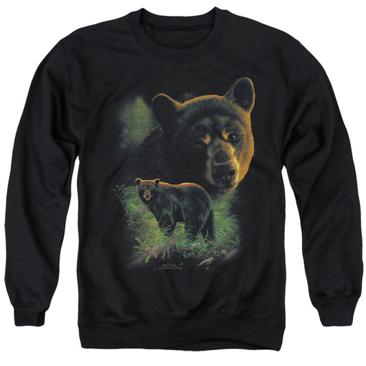 Wildlife - Black Bears - Adult Crewneck Sweatshirt - Black