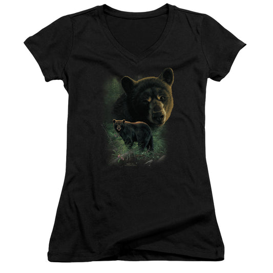 Wildlife - Black Bears - Junior V-neck - Black