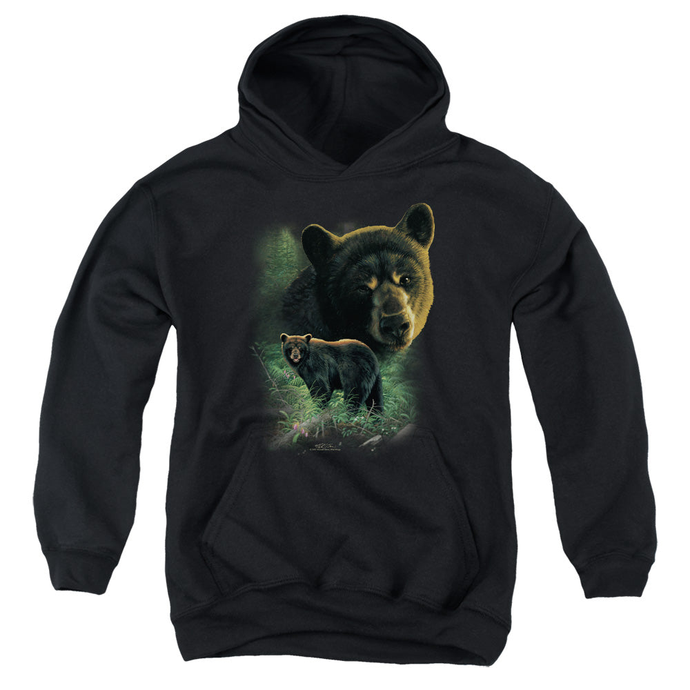 Wildlife - Black Bears - Youth Pull-over Hoodie - Black
