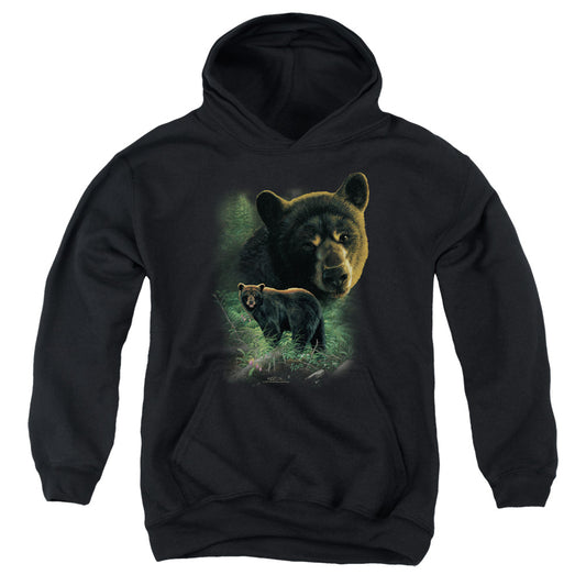 Wildlife - Black Bears - Youth Pull-over Hoodie - Black
