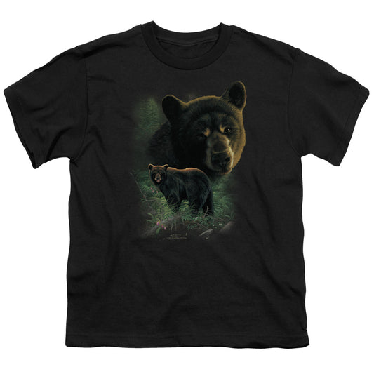 Wildlife - Black Bears - Short Sleeve Youth 18/1 - Black T-shirt