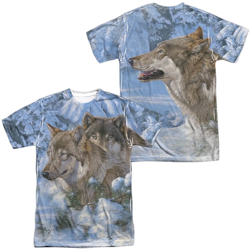 Wild Wings - Winters Warmth (Front/back Print) - Short Sleeve Adult Poly Crew - White T-shirt