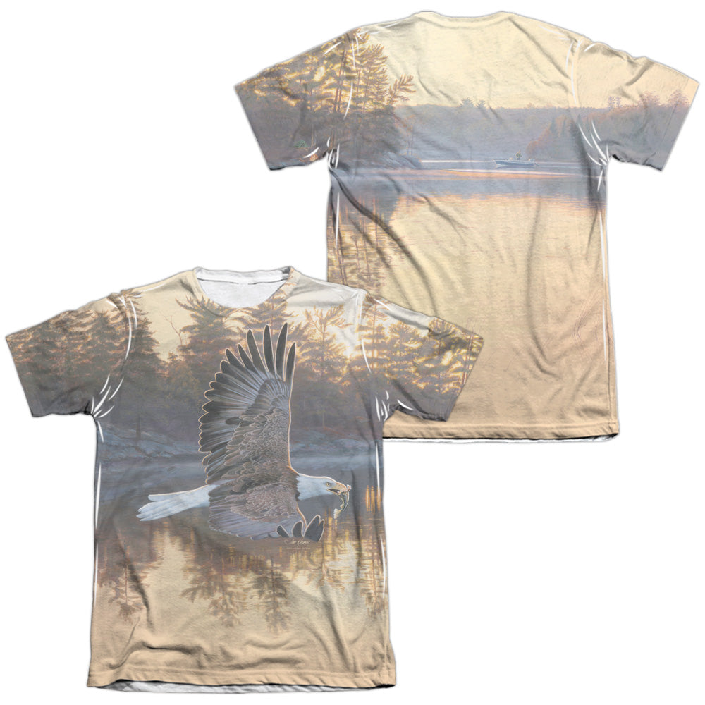 Wild Wings - Gone Fishing (Front/back Print) - Adult Poly/cotton Short Sleeve Tee - White T-shirt