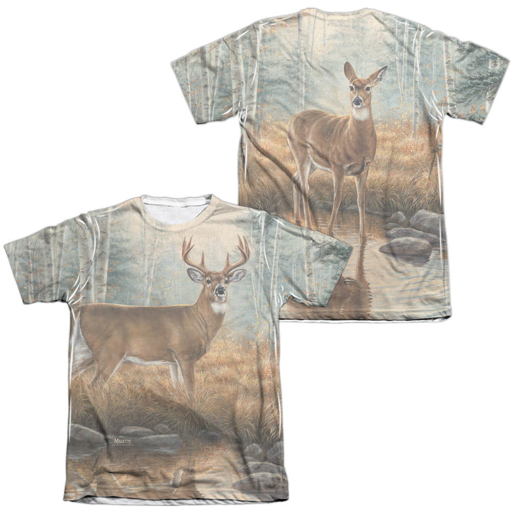 Wild Wings - Autumn Reflections (Front/back Print) - Adult Poly/cotton Short Sleeve Tee - White T-shirt