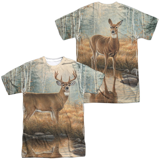 Wild Wings - Autumn Reflections (Front/back Print) - Short Sleeve Adult Poly Crew - White T-shirt