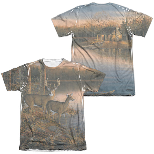Wild Wings - Tranquil Evening (Front/back Print) - Adult Poly/cotton Short Sleeve Tee - White T-shirt