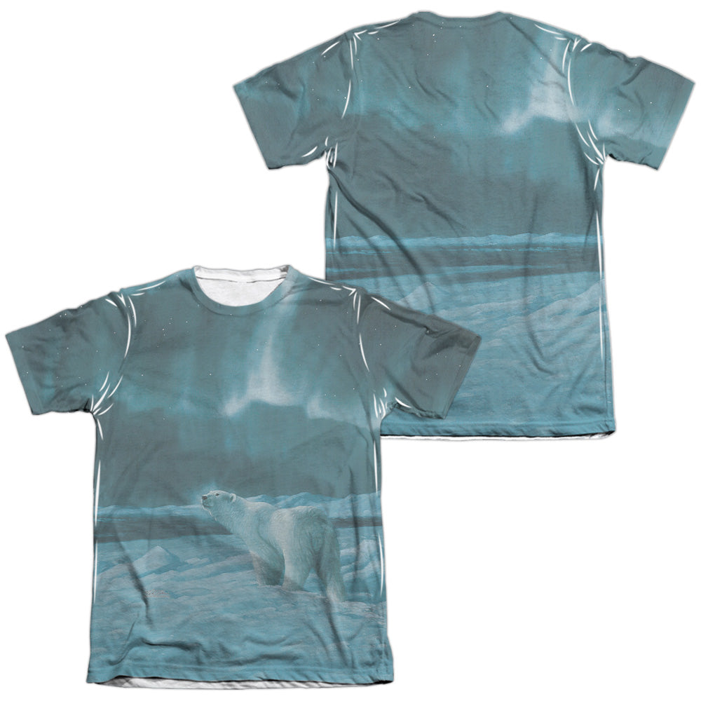 Wild Wings - Polar Night Light (Front/back Print) - Adult Poly/cotton Short Sleeve Tee - White T-shirt