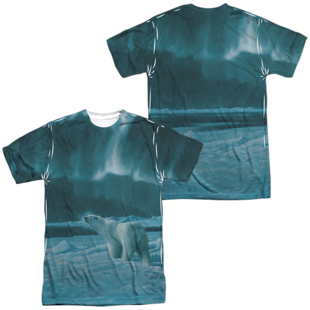 Wild Wings - Polar Night Light (Front/back Print) - Short Sleeve Adult Poly Crew - White T-shirt