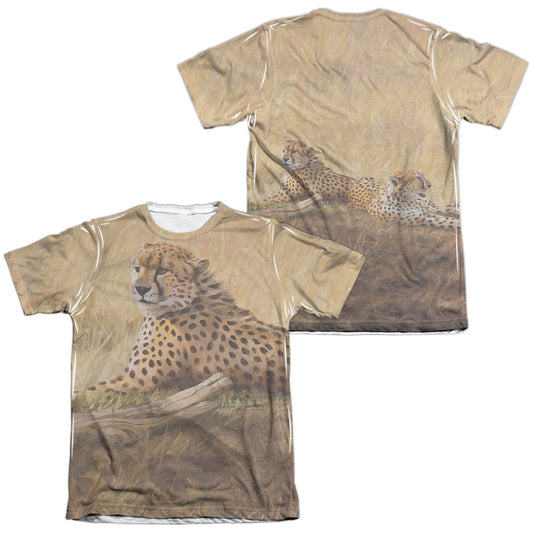 Wild Wings - African Cats (Front/back Print) - Adult Poly/cotton Short Sleeve Tee - White T-shirt