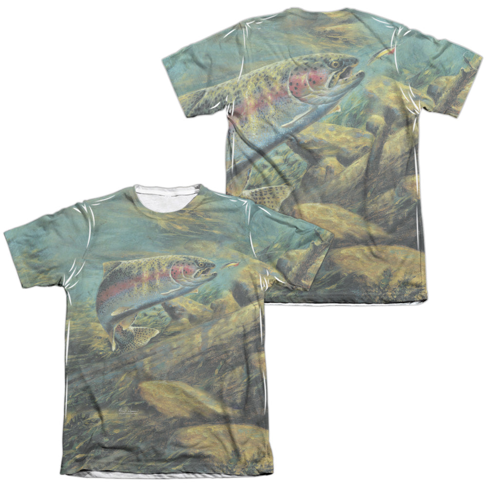 WILD WINGS RAINBOW TROUT (FRONT/BACK PRINT)-ADULT POLY/COTTON T-Shirt