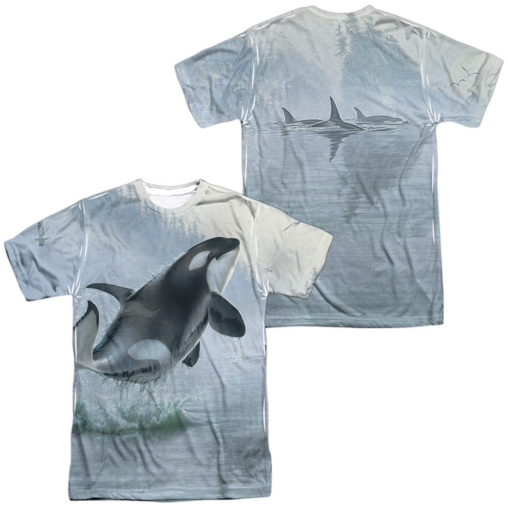 Wild Wings - Teeming Waters (Front/back Print) - Short Sleeve Adult Poly Crew - White T-shirt