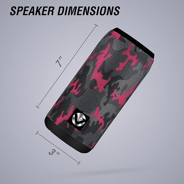 Volkano Pink Camo Small Portable Bluetooth Speaker