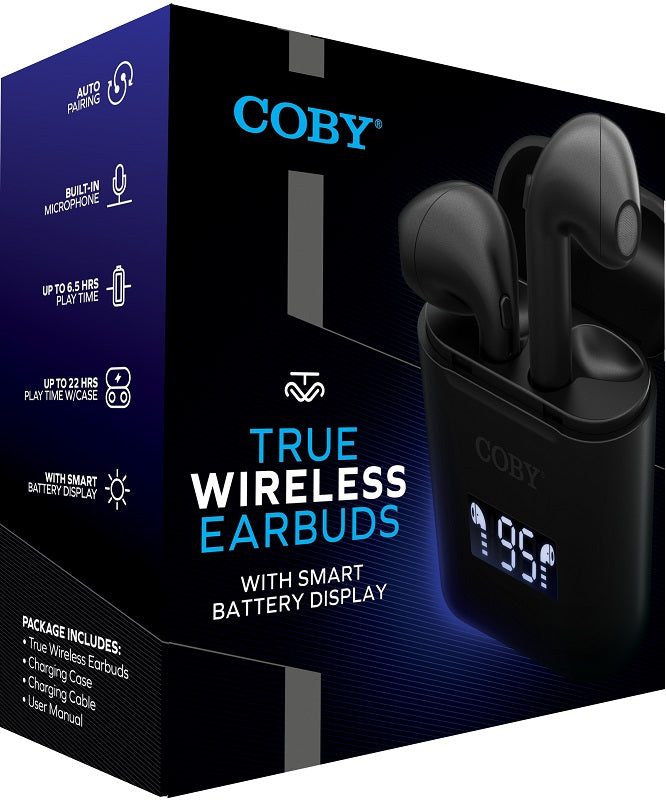 Coby True Wireless Bluetooth Earbud LED Indicator