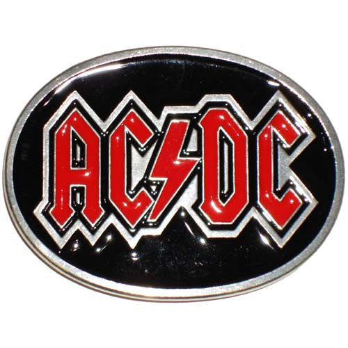 ACDC Oval Belt Buckle in Red