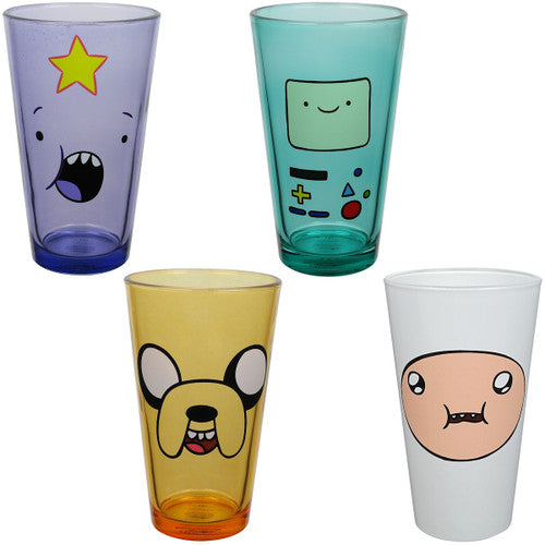 Adventure Time Character Faces Pint Glass Set in Green
