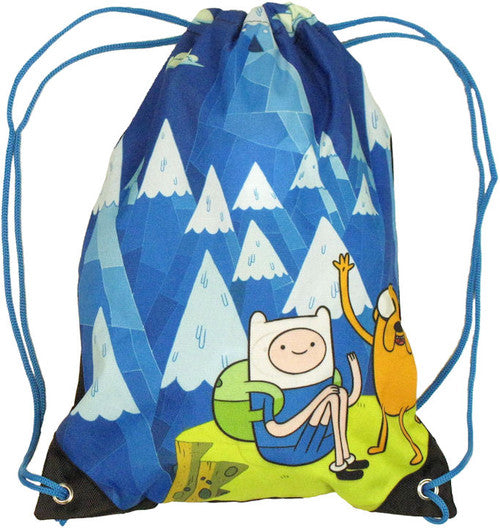 Adventure Time Drawstring Backpack in Blue