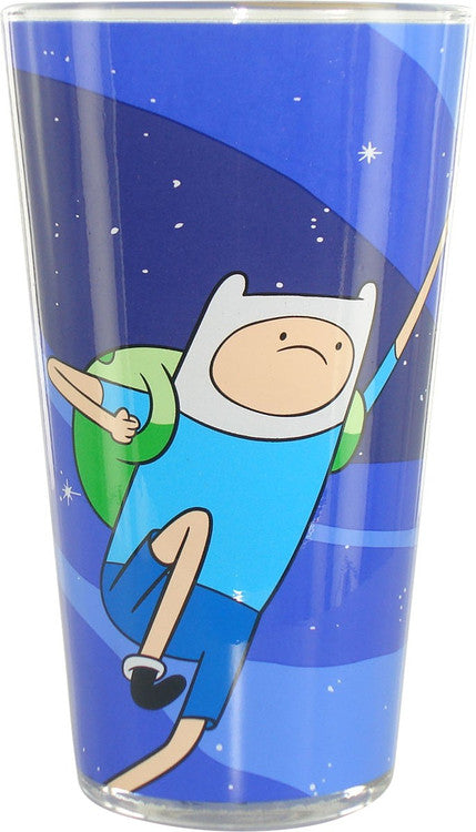 Adventure Time Finn Jake Fists Up Pint Glass in Blue