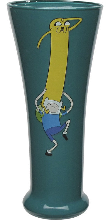 Adventure Time Jake and Finn Fluted Glass in Green