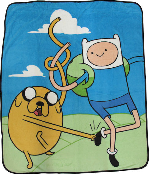 Adventure Time Jake and Finn Raschel Throw Blanket
