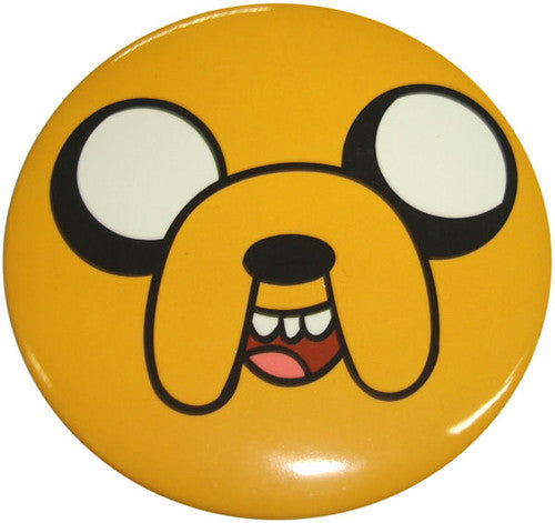 Adventure Time Jake Face Button in Orange