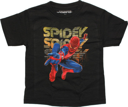 Amazing Spiderman Spidey Black Juvenile T-Shirt