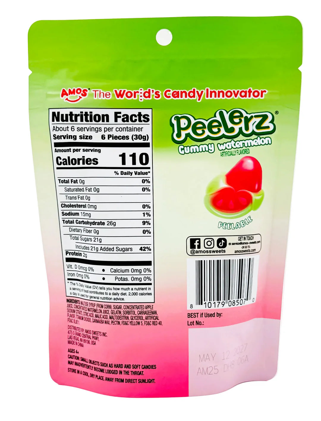 Peelerz Watermelon 6oz Gummy Candy