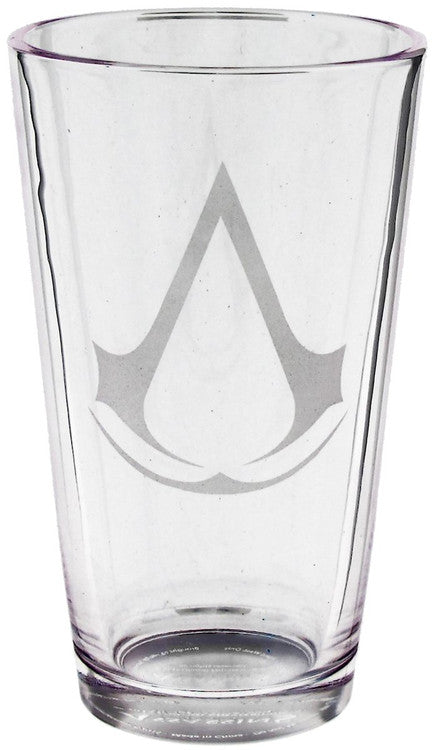 Assassins Creed Etched Logo Pint Glass in Grey