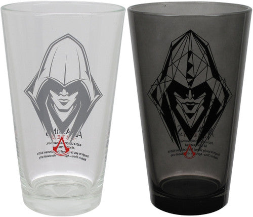 Assassins Creed Faces Pint Glass Set in Grey