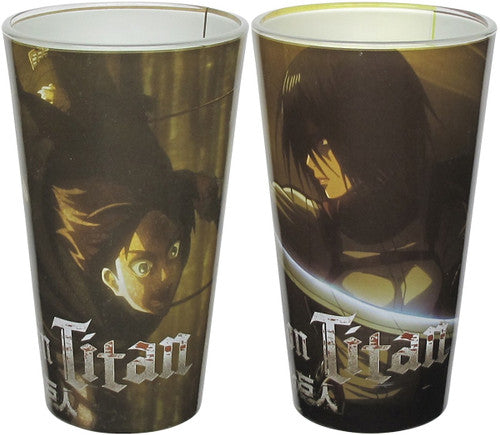 Attack on Titan Mikasa and Eren Pint Glass Set