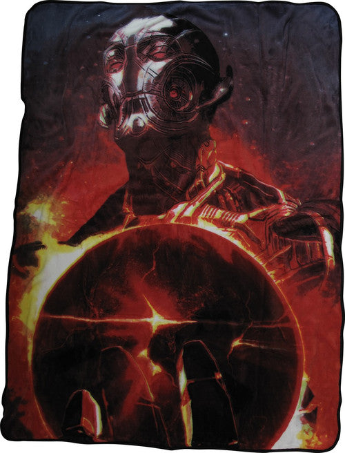 Avengers Age of Ultron Ultron's World Blanket in Red