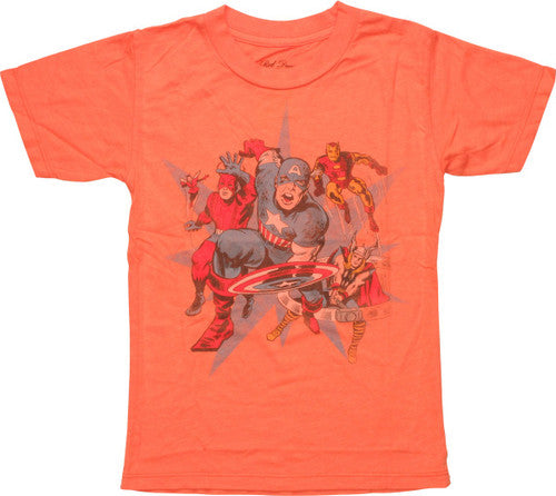 Avengers Characters Charge Faded Juvenile T-Shirt