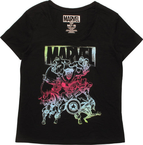 Avengers Gradient Group Womens Boyfriend T-Shirt