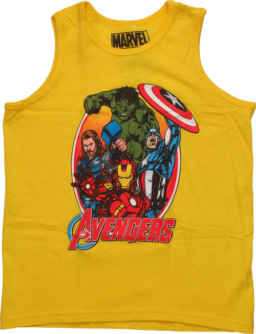 Avengers Hero Oval Yellow Tank Top Juvenile