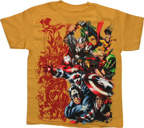 Avengers Heroes and Villains Gold Youth T-Shirt