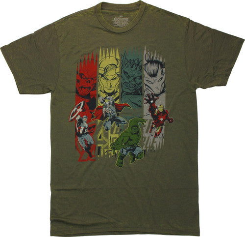Avengers Heroes and Villains Green T-Shirt Sheer
