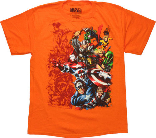Avengers Heroes and Villains Orange Youth T-Shirt