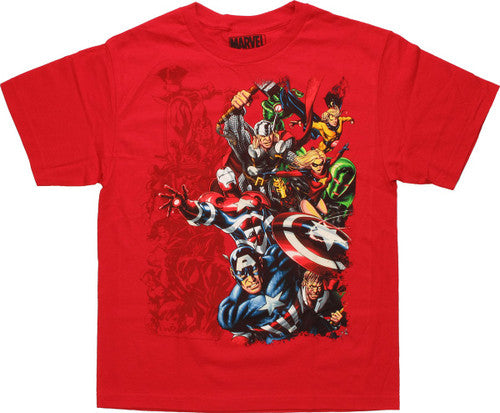 Avengers Heroes and Villains Red Youth T-Shirt