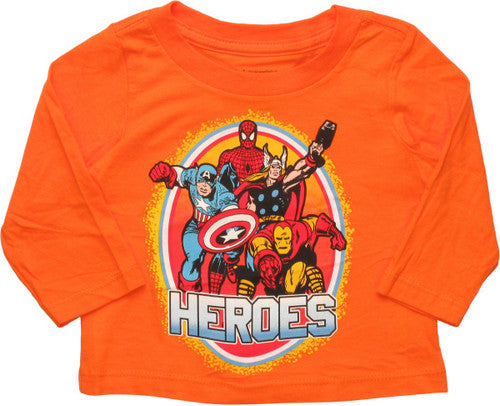 Avengers Heroes Group Circle Long Sleeve Infant T-Shirt