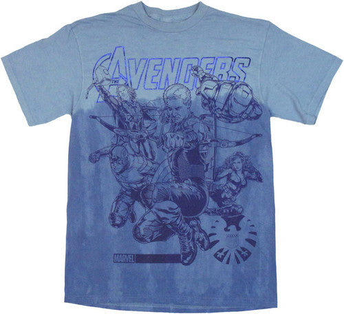 Avengers Movie Dyed Sketch T-Shirt