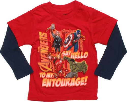 Avengers Say Hello to Entourage Long Sleeve Toddler T-Shirt