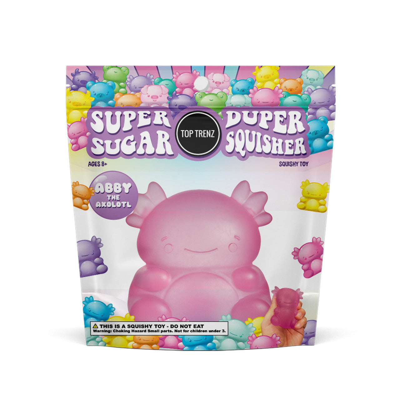 Super Duper Sugar Squisher Toy - Axolotl (random color)