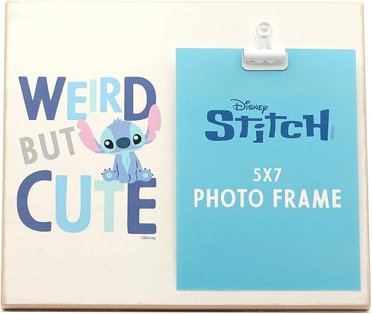 Disney Lilo and Stitch Weird But Cute Wood Photo Clip Frame for 5x7 Picture