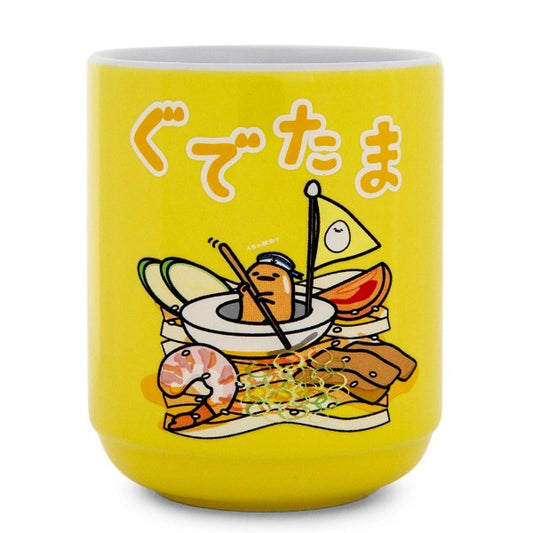Sanrio Gudetama Sailing On Ramen Asian Ceramic 9oz Tea Cup