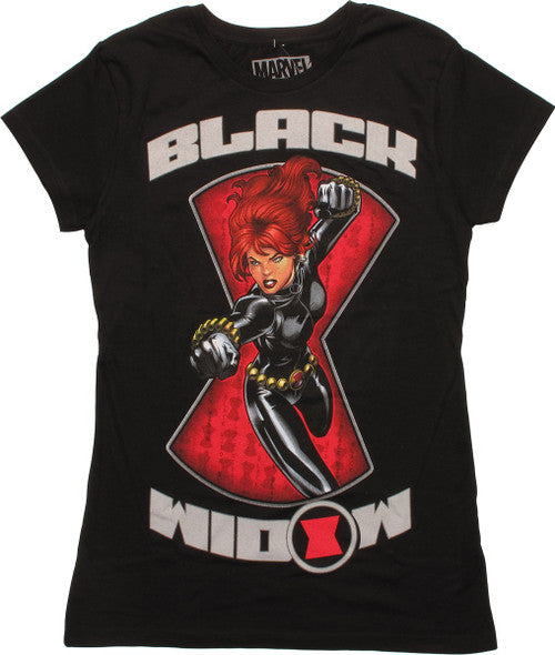Black Widow Logo Attack Juniors T-Shirt