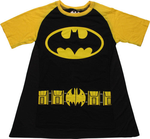 Batgirl Logo Costume Caped Black Juniors T-Shirt